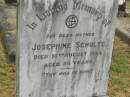 
Josephine SCHULTE,
mother,
died 10 Aug 1924 aged 54 years;
Goomeri cemetery, Kilkivan Shire
