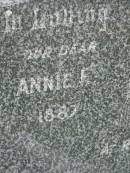 
Annie F. ARGENT,
mother,
1887 - 1934;
Goomeri cemetery, Kilkivan Shire
