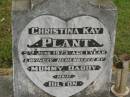 Chrstina Kay PLANT, died 5 June 1973 aged 1 year, remembered by mummy, daddy & Hilton; Goomeri cemetery, Kilkivan Shire 