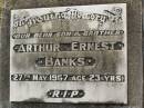 Arthur Ernest BANKS, son brother, died 27 May 1967 aged 23 years; Goomeri cemetery, Kilkivan Shire 