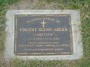
Vincent Glynn Ahern,
Lakeview,
22-11-1920 - 12-12-2000,
husband of Alison,
father of Kay, Carmel, Catherine & Vincent;
Goomeri cemetery, Kilkivan Shire

