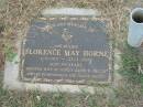 Florence May HORNE, 1-5-1913 - 23-3-2003 aged 89 years, wife of Sidney Arthur (dec'd); Goomeri cemetery, Kilkivan Shire 