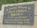 Kevin Clifford BROWN, 3-3-1941 - 13-7-2000, husband father father-in-law poppy son; Goomeri cemetery, Kilkivan Shire 