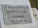 Beatrice Ellen CHARMAN, died 3 July 1977; Goomeri cemetery, Kilkivan Shire 