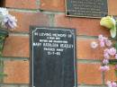 
Mary Kathleen BEAZLEY,
wife mother grandmother,
died 15-7-85;
Goomeri cemetery, Kilkivan Shire
