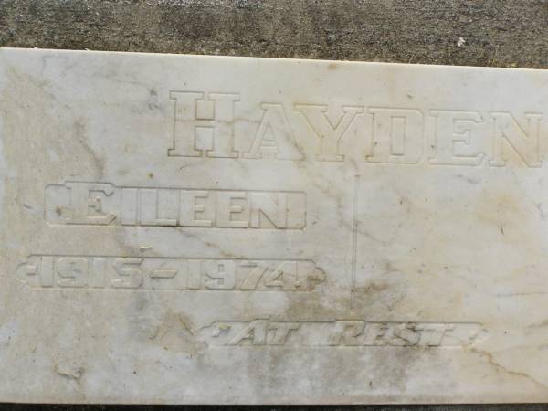 Eileen HAYDEN,  | 1915 - 1974;  | Goomeri cemetery, Kilkivan Shire  | 