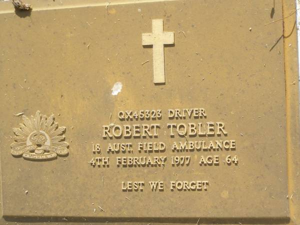 Robert TOBLER,  | died 4 Feb 1977 aged 64 years;  | Goomeri cemetery, Kilkivan Shire  | 