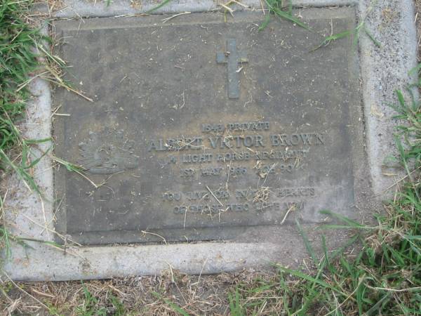 Albert Victor BROWN,  | died 1 May 1986 aged 90 years;  | Goomeri cemetery, Kilkivan Shire  | 