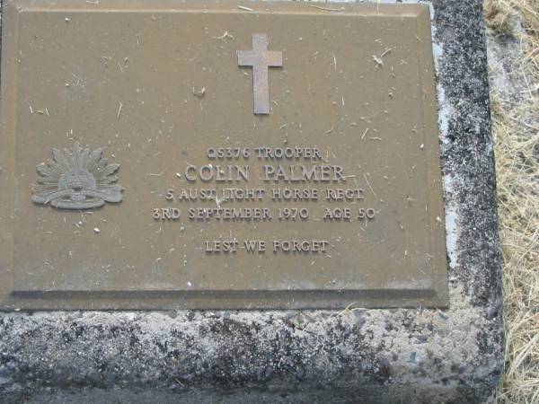 Colin PALMER,  | died 3 Sept 1970 aged 50 years;  | Goomeri cemetery, Kilkivan Shire  | 