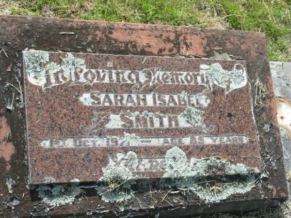 Sarah Isabel SMITH,  | died 1 Oct 1971 aged 85 years;  | Goomeri cemetery, Kilkivan Shire  | 