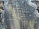 
Ellen CLANCY,
died 21 Aug 1898 aged 63 years;
Grandchester Cemetery, Ipswich
