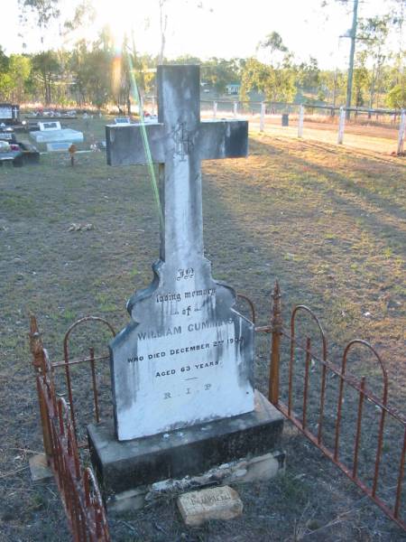 William CUMMING,  | died 2 Dec 1905 aged 63 years;  | Grandchester Cemetery, Ipswich  | 