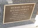 Michael Martin O'CALLAGHAN, 4-2-1920 - 17-5-2005; Greenmount cemetery, Cambooya Shire 