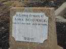 Anna SCHEUERLE, died 16 July 1938 aged 51 years; Greenmount cemetery, Cambooya Shire 
