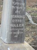 Henning Otto MOLLER, husband of Matilda MOLLER, died 24 April 1906 aged 33 years; Greenmount cemetery, Cambooya Shire 
