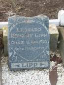 
Leonard Robert LIPP,
died 21 Nov 1925 aged 11 12 months;

