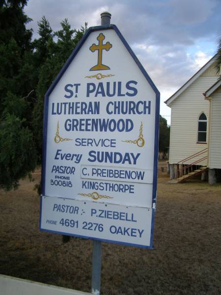 Greenwood St Pauls Lutheran cemetery, Rosalie Shire  | 