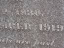 Christina Elizabeth EISEMANN, born 2 June 1830, died 24 Nov 1919; Greenwood St Pauls Lutheran cemetery, Rosalie Shire 