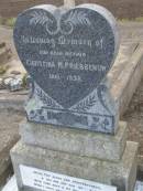 Christina PRIEBBENOW, mother, 1861 - 1932; Greenwood St Pauls Lutheran cemetery, Rosalie Shire 