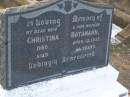 Christina BOTHMANN, wife mother, died 12 April 1935 aged 58 years; Greenwood St Pauls Lutheran cemetery, Rosalie Shire 