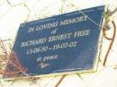 Richard Ernest FREE
13-6-50 to 19-7-02
St Matthews (Anglican) Grovely, Brisbane
