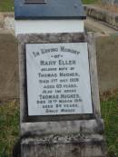 Mary Ellen
wife of
Thomas HUGHES
1 Oct 1928
aged 69
Thomas Hughes
19 Mar 1941
aged 84
St Matthews (Anglican) Grovely, Brisbane