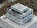 James Fred COLE
13 Aug 1923
aged 75
wife
Rosa
12 Oct 1937
aged 80
Fred Cole
1887 to 1984
Lassie COLE
1887 to 1958
Dorothy Cole
1888 to 1963
St Matthews (Anglican) Grovely, Brisbane