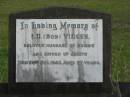I D (Bon) VIDGEN
husband of Bunnie
father of Judith
26 Dec 1943
27 yrs
St Matthews (Anglican) Grovely, Brisbane