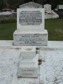 son and brother
Walter Harold LIVESEY
13 Dec 1935
aged 16 yrs
neice
Maureen Diane POWTER
27 Mar 1953
aged 6 mths
husband
Harold LIVESEY
2 May 1956
aged 67
wifemother
Rose Emma
1 Mar 1986
aged 87 yrs
St Matthews (Anglican) Grovely, Brisbane