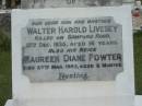 
son and brother
Walter Harold LIVESEY
13 Dec 1935
aged 16 yrs

neice
Maureen Diane POWTER
27 Mar 1953
aged 6 mths

husband
Harold LIVESEY
2 May 1956
aged 67

wifemother
Rose Emma
1 Mar 1986
aged 87 yrs

St Matthews (Anglican) Grovely, Brisbane
