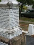 Alexander HALL
of Glenalva Enoggera
12 Jun 1899
aged 76
wife
Janet HALL
died at Ivanhoe, Enoggera
7 Nov 1906
age 86
youngest daughter
Margaret Mary HALL
17 Jul 1885
age 21
Frederick Telfer McGHIE
24 Nov 1931
aged 56
Ida Boyne HALL
25 Sep 1953
aged 68
James Frederick McGHIE
5 Dec 1945
aged 36
Clara Aucott McGHIE
27 Apr 1951
aged 71
Thomas Boyne HALL
son of Annie and James Boyne HALL
2 Nov 1912
aged 21
Margaret Jeanette HALL
infant daughter of
Annie and James Boyne HALL
George Grimes HALL
husband of Madge
13 Mar 1924
aged 29
James Boyne HALL
died at Ivanhoe, Enoggera
18 Aug 1915
aged 64
Annie HALL
(wife of James Boyne HALL)
9 Apr 1916
aged 62
James Boyne HALL
fourth son of James and Annie
11 Aug 1916
aged 23
George Alexander
second son of Clara Aucott and Frederick Telfer McGHIE
28 Feb 1928
aged 15
Edith Annie
wife of A M McGHIE
7 Oct 1929
aged 48
Ewen
son of A.M. and E.A. McGHIE
B: 16 Feb 1918
D: 16 Feb 1918
St Matthews (Anglican) Grovely, Brisbane