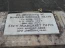 
Howard Spencer BLISS
b: 7 Jun 1859
d: 17 Jul 1924

wife
Lucy Margaret BLISS
b: 10 Aug 1862
d: 13 Jan 1941

St Matthews (Anglican) Grovely, Brisbane
