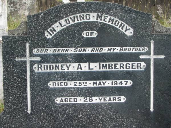 Rodney A L IMBERGER  | 25 May 1947  | 26 yrs  |   | St Matthew's (Anglican) Grovely, Brisbane  | 