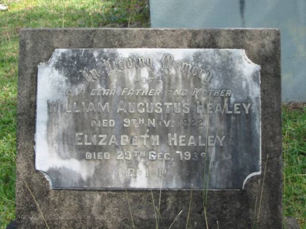 William Augustus HEALEY  | 9 Nov 1922  |   | Elizabeth HEALEY  | 29 Dec 1939  |   | St Matthew's (Anglican) Grovely, Brisbane  | 