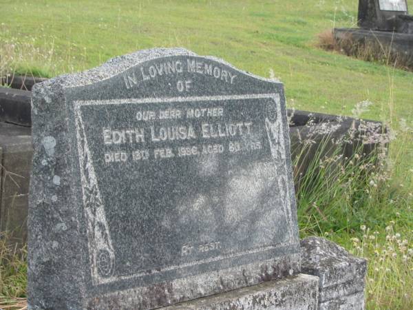 Edith Louisa ELLIOTT  | 13 Feb 1936  | 80 yrs  |   | St Matthew's (Anglican) Grovely, Brisbane  | 