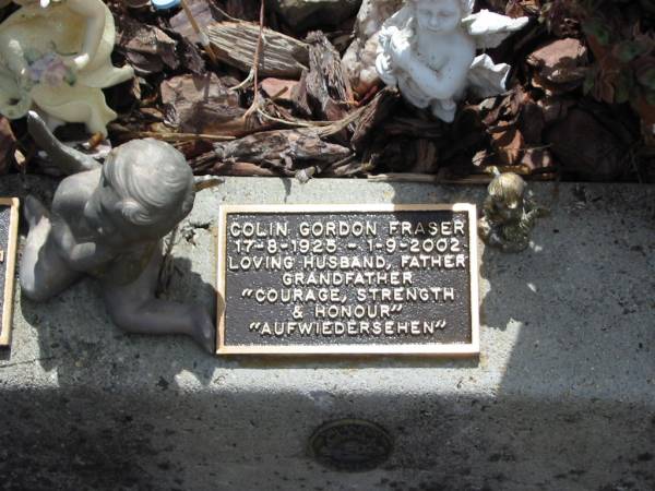 Colin Gordon FRASER  | 17-8-1925 to 1-9-2002  |   | St Matthew's (Anglican) Grovely, Brisbane  | 