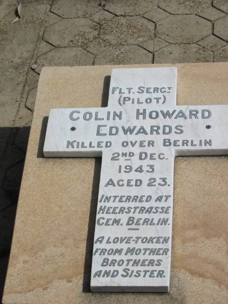 Colin Howard EDWARDS  | 2 Dec 1943  | aged 23  |   | St Matthew's (Anglican) Grovely, Brisbane  | 