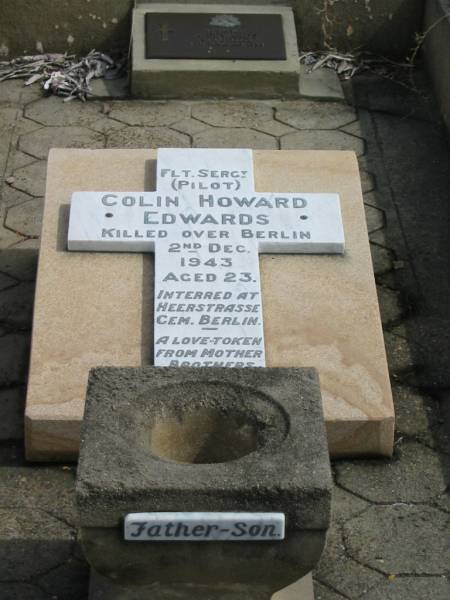 Colin Howard EDWARDS  | 2 Dec 1943  | aged 23  |   | St Matthew's (Anglican) Grovely, Brisbane  | 