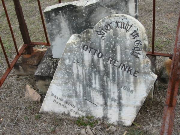 Otto REINKE  | d: 24 Feb 1898 aged 52  | Haigslea Lawn Cemetery, Ipswich  | 