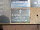 
C Maxwill ARNOLD
13 May 1981, aged 69
Saint Augustines Anglican Church, Hamilton

