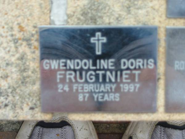 Gwendoline Doris FRUGTNIET  | 24 Feb 1997, aged 87  | Saint Augustines Anglican Church, Hamilton  |   | 