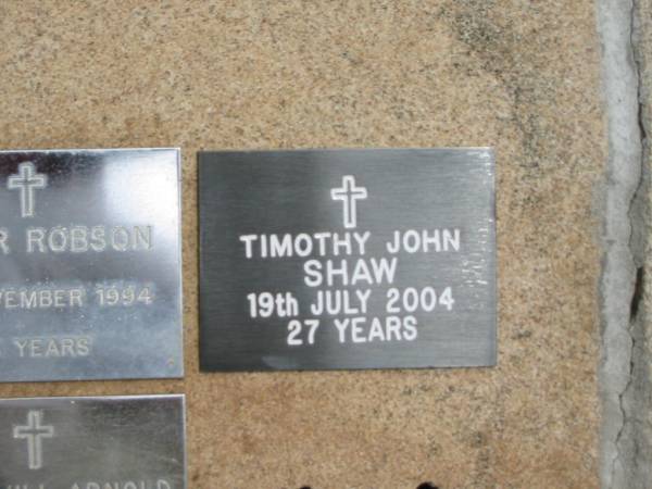 Timothy John SHAW  | 19 Jul 2004, aged 27  | Saint Augustines Anglican Church, Hamilton  |   | 