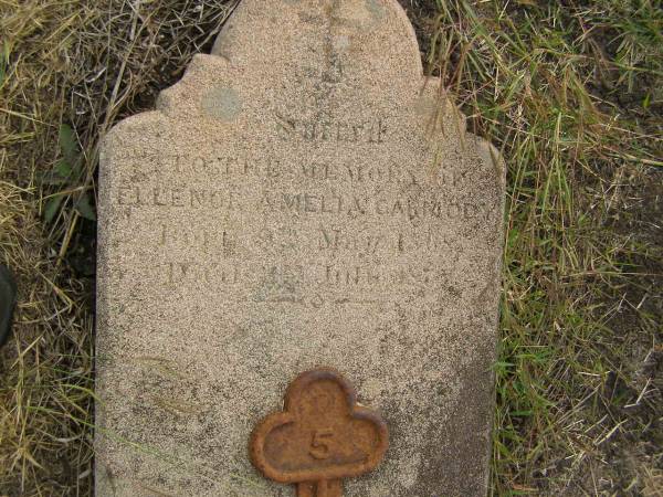 Ellenor Amelia CARMODY  | b: 9 May 1865; d: ? Jun 1875?  | Harrisville Cemetery - Scenic Rim Regional Council  |   | 