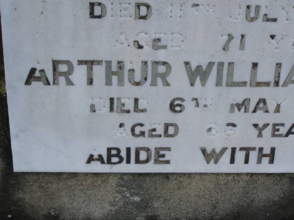 Alice Gertrude HUNT  | d: 11 Jul 1939, aged 71  | Arthur William HUNT  | d: 6 May 1947, aged 86  | Harrisville Cemetery - Scenic Rim Regional Council  | 
