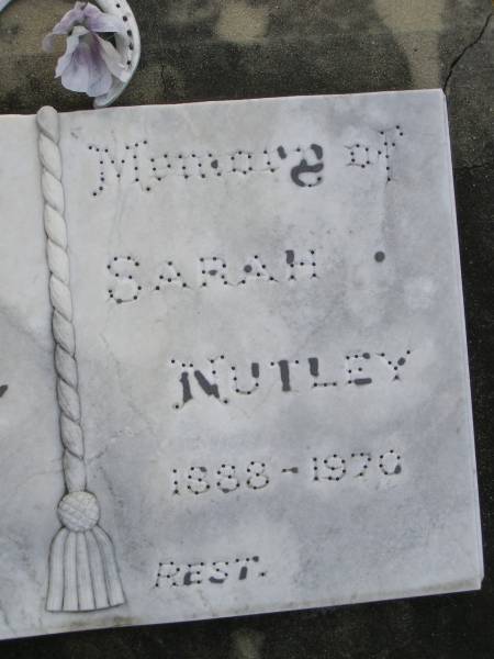 Charles NUTLEY  | 1866 - 1913  | Sarah NUTLEY  | 1888 - 1970  | Harrisville Cemetery - Scenic Rim Regional Council  | 