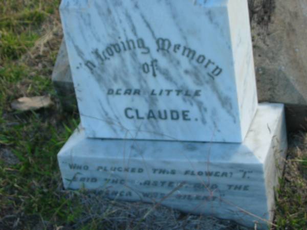 (little) Claude  |   | Harrisville Cemetery - Scenic Rim Regional Council  | 