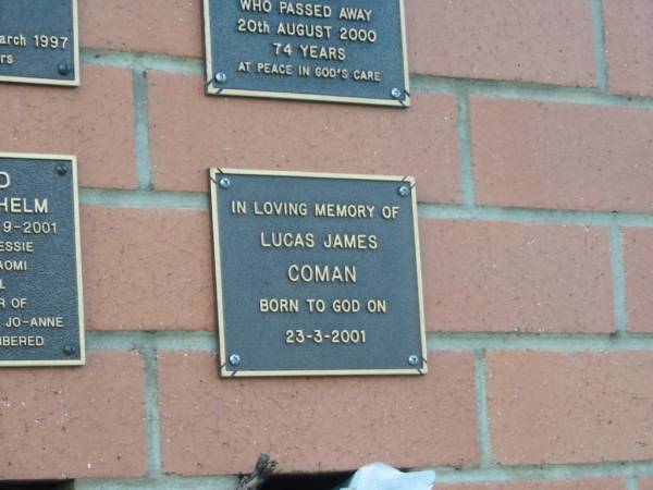 Lucas James COMAN  | 23 Mar 2001  |   | Harrisville Cemetery - Scenic Rim Regional Council  | 