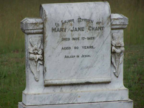 Mary Jane CHANT  | d: 17 Nov 1925, aged 50  |   | Harrisville Cemetery - Scenic Rim Regional Council  | 