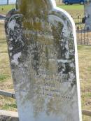 
Elizabeth HURSTHOUSE
(wife of S. HURSTHOUSE)
d: 4 Nov 1912, aged 73
Samuel HURSTHOUSE
d: 14 Sep 1921, aged 78
(Son) David (HURSTHOUSE)
d: 8 Jan 1924, aged 57

Harrisville Cemetery - Scenic Rim Regional Council

