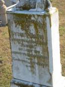 Sydney DAVID died at Taromc, 20 Jul 1901, aged 17 yrs 10 mths  Harrisville Cemetery - Scenic Rim Regional Council 